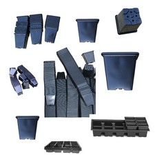 Square Black Plastic Plant