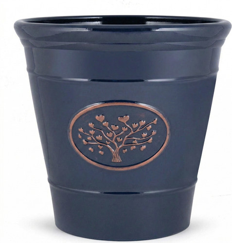 Round plastic olive blue - round,