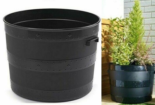 Plastic plant planter barrel - plant,