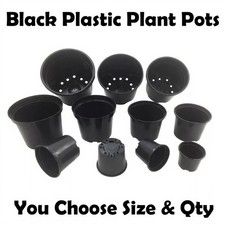 Black Plastic Plant Pots 1 2 3