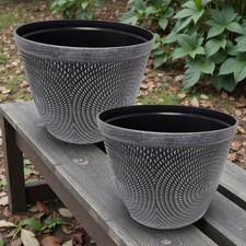 Grey Plastic Plant Pot Planter