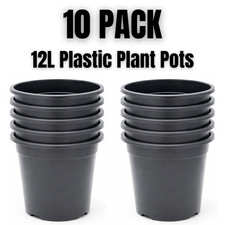12L Black Plastic Plant Pots