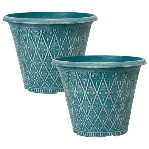 2pc round teal green plastic - 2pc,