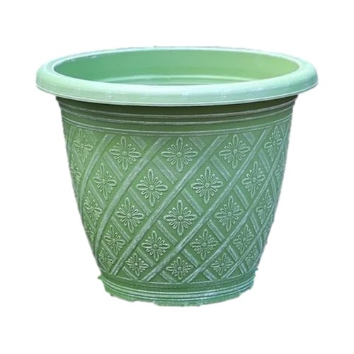 Round plastic plant pot - plastic,